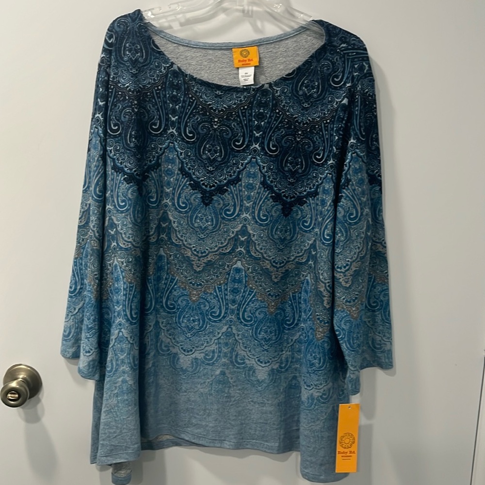 Ruby Rd Woman Cozy Vibes Long sleeve top, 2X, NWT